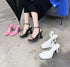 Luxury Square Toe Cross Strap Heels